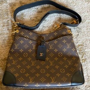 Monogram Odeon brown canvas crossbody bag.